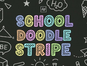Doodle Stripe Fonts for School Projects